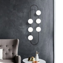 Opviq Abaküs - 4921 Lámpara de Pared Blanco y Negro